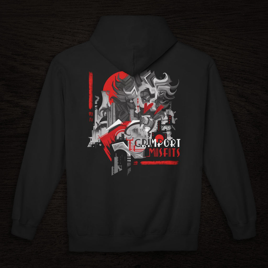 Grimport Skyline ♦ Black Long Sleeved Hoodie