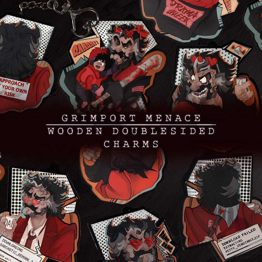 Grimport Menace ✦ Doublesided Wooden Charms