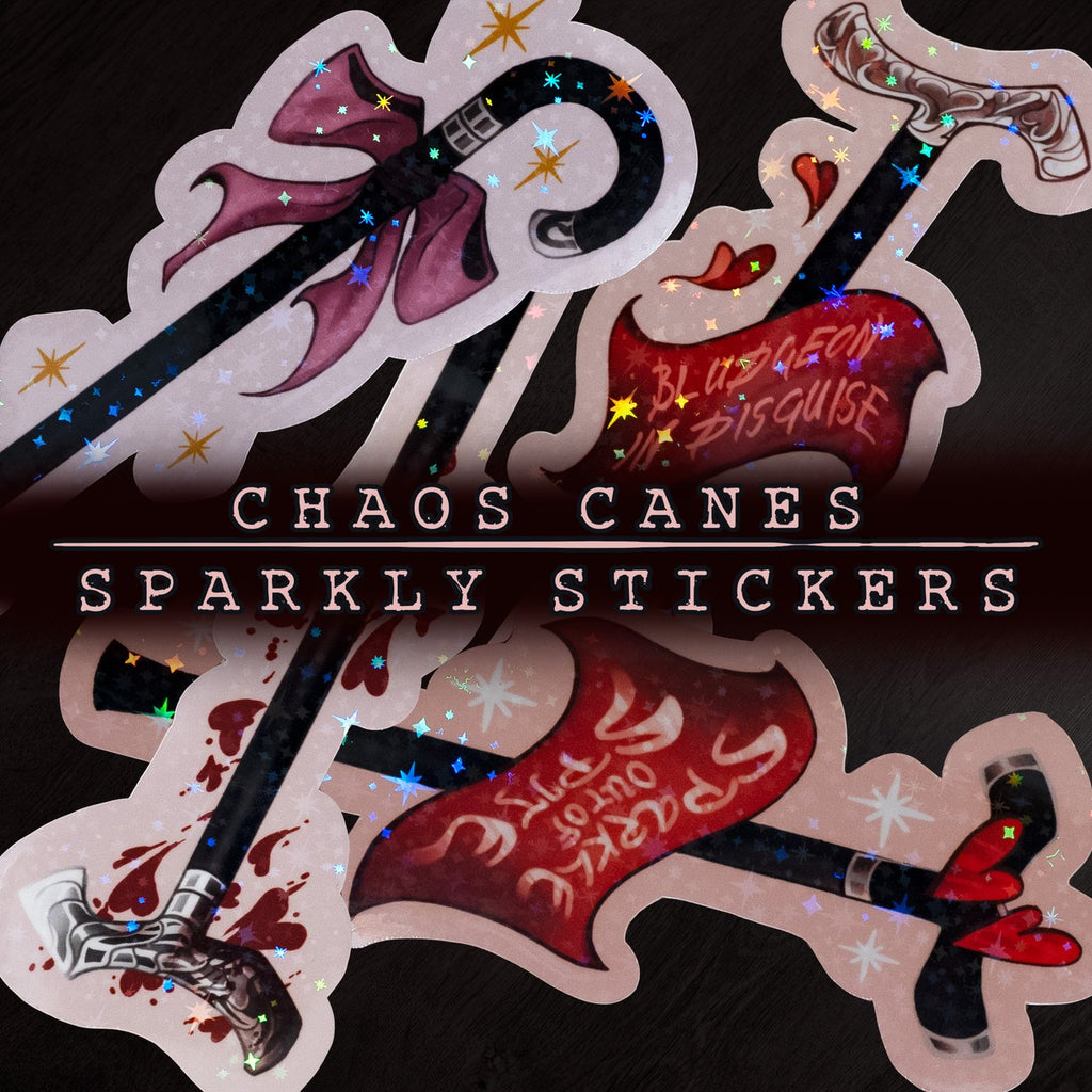 Chaos Canes ✦ Sparkly Vinyl Stickers