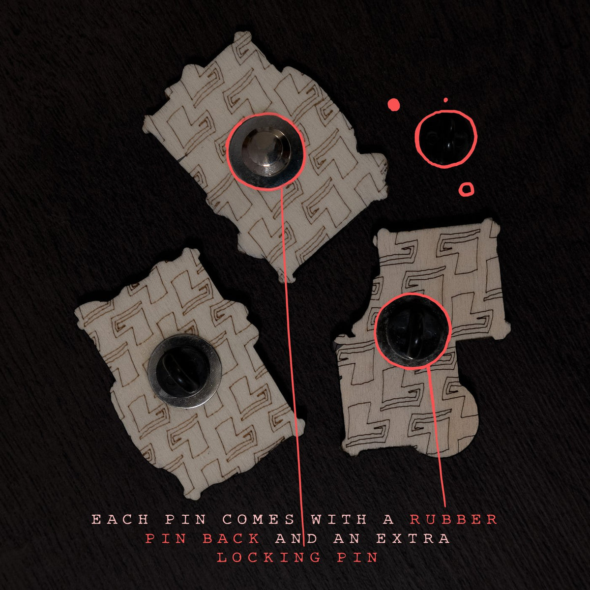 The Red Thread ✦ Wooden Pins