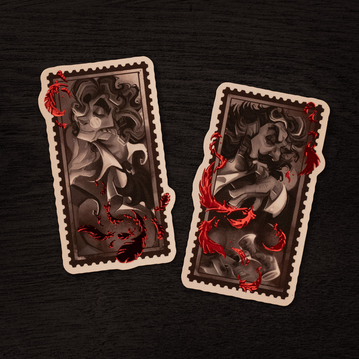 Grimport Postmarks ✦ Raised Cold Foil Mat Stickers