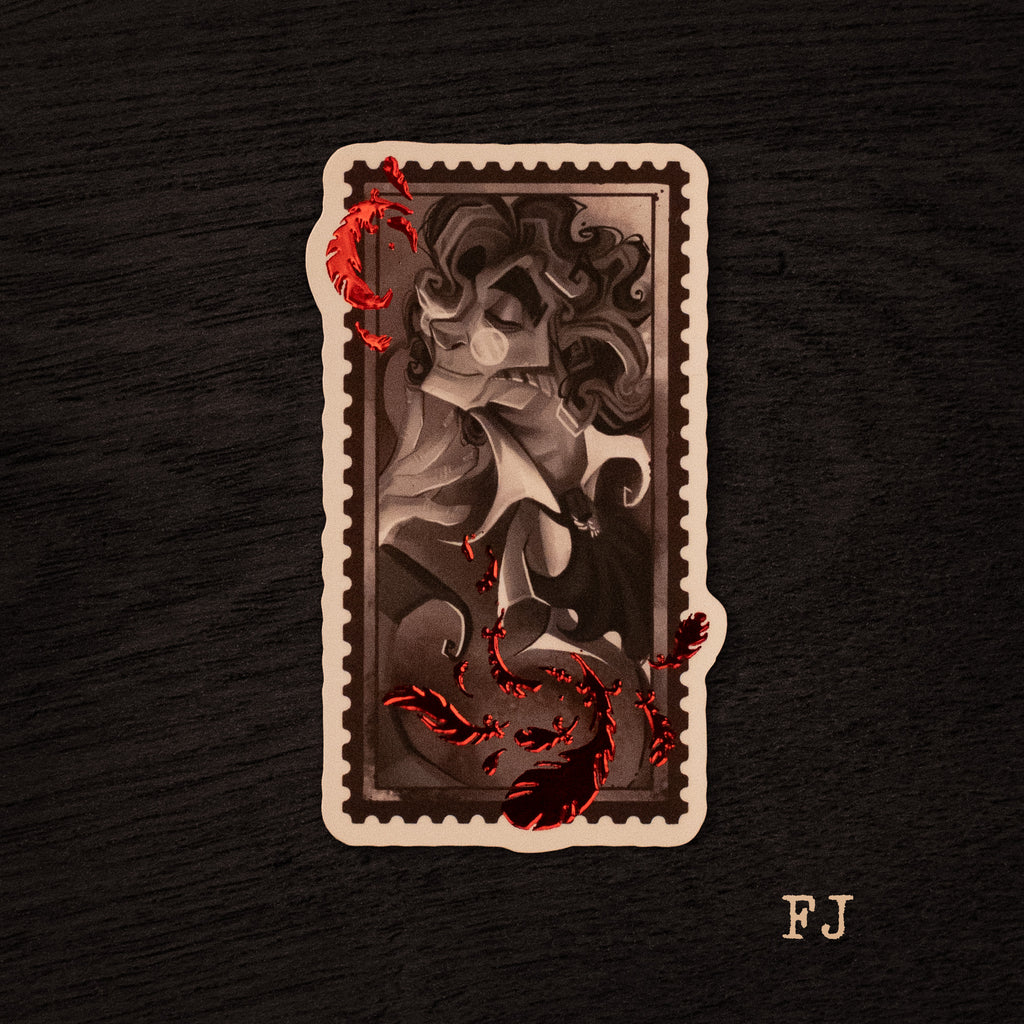 Grimport Postmarks ✦ Raised Cold Foil Mat Stickers