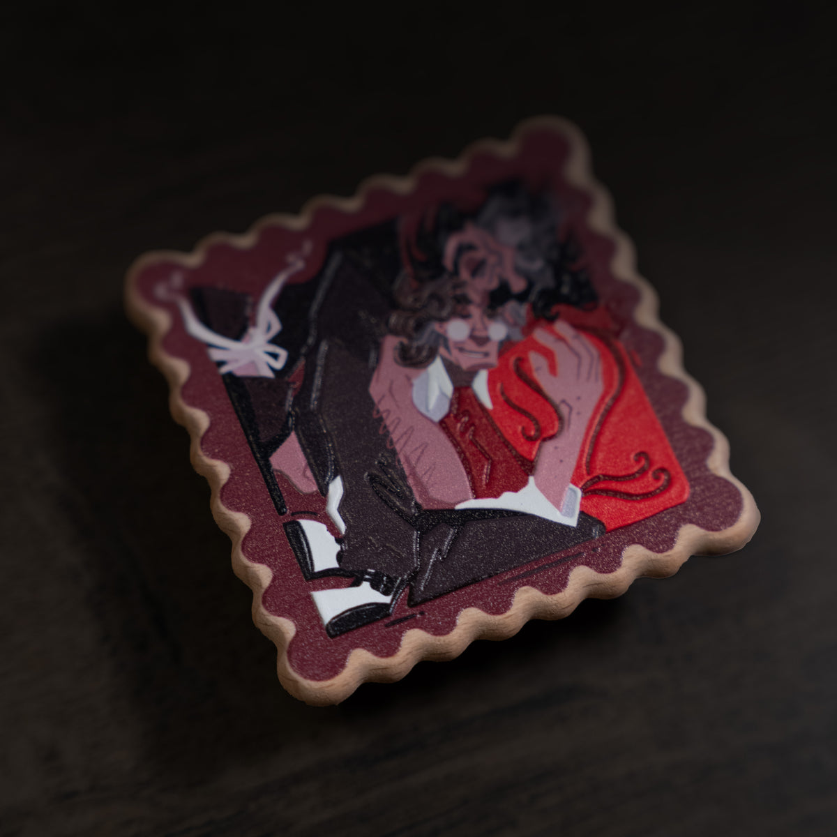 Kostrov Cookie ✦ Embossed Wooden Pin